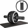 Picture of Fitness Invention Ab Roller Wheel - 3-in-1 Ab Wheel Roller with Knee Mat and Jump Rope