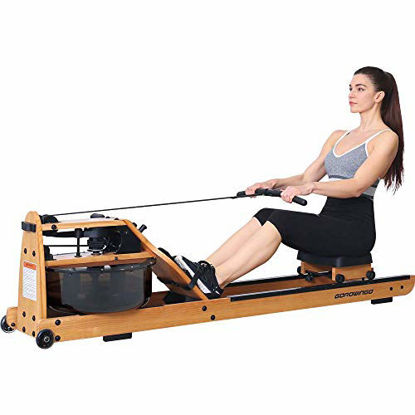 Picture of gorowingo Water Rower Rowing Machine,Wooden Indoor Row Machine