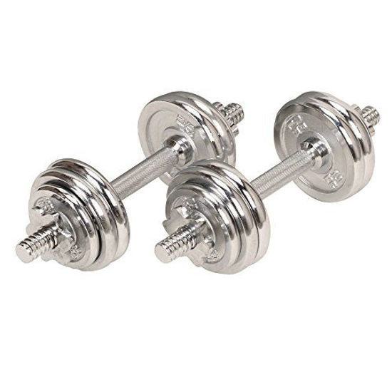 Picture of Sunny Health (SJTT9) 14 and Fitness 33-Pound Dumbbell Chrome Set