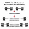 Picture of RUNWE Adjustable Dumbbell Barbell Set, Free Weight Set with Steel Connector at Home/Office/Gym Fitness Workout Exercises Training, All-Purpose for Men/Women/Beginner/Pro(66 lbs -2 Dumbbells in Total)
