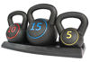 Picture of KLB Sport 3-Piece Vinyl Coated Kettlebell Weights Set with Tray for Cross Training, MMA Training, Home Exercise, Fitness Workout