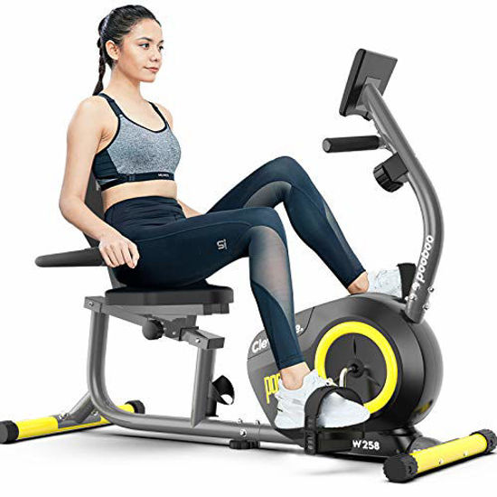 Picture of pooboo Recumbent Exercise Bikes Stationary Bikes Recumbent Bikes Magnetic Resistance Indoor Cycling Bike with Monitor