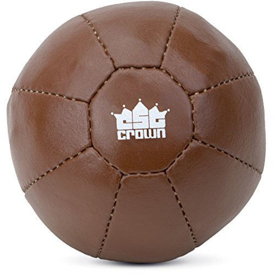 Picture of Crown Sporting Goods Vintage Soft Touch Leather Weighted Medicine Ball for Core Fitness, Resistance, Strength Training, Exercise Conditioning 2 kg (4.4 lbs)