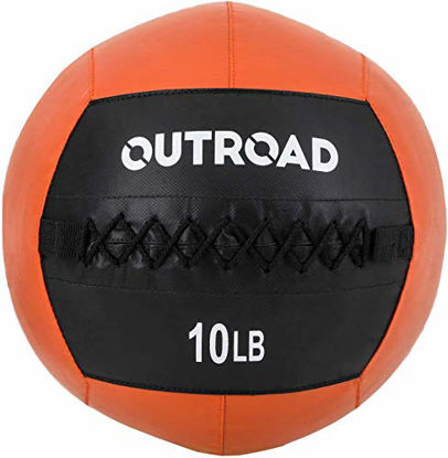 Picture of PanAme 10lbs Wall Ball, Medicine Balls with Soft, Workout Weight Ball, Dead Weight Slam Ball for Fitness Gym Exercise, Orange