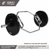 Picture of Olympic 2-Inch Combo Hex Bar by D1F for Weight Lifting – 750lb Capacity -Silver Hexagon Deadlift Bars with Knurled Handles for Powerlifting - Standard Dead Squat Barbell for Bodybuilders