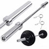 Picture of DAITU 5ft Iron Olympic Barbell Bar Weight Lifting Bar Weight Workout Gym Fits 2-inch Weight Plates/Weight Bench (Silver)