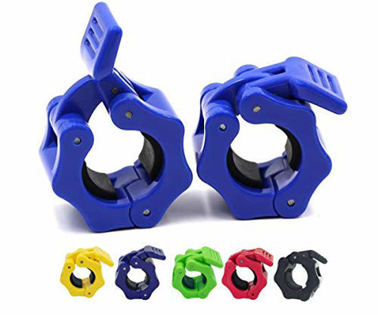 Picture of 1 Inch Barbell Clamps Lock-Jaw,Quick Release Pair of Locking 1'' Diameter Standard Bar Weight Plates Collar Clips,for Workout Weightlifting Fitness Training Bodybuilding