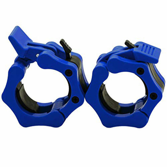 Picture of Greententljs Olympic Barbell Weight Clamps 2 Inch Clips Quick Release Locking 2" Pro Olympic Bars Deadlifts Weights Plates for Squats Weightlifting Fitness Body-Solid (Blue, Pair Set)