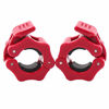 Picture of IADUMO Barbell Clamps Safety Weight Clips 1 Inch Quick Release Weight Plate Collars 1 Pair Standard Curl Bar Collar Fast Locking Weightlifting,Strength Training/Gym Home (Red)