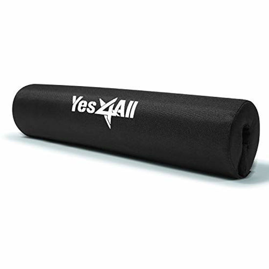 Picture of Yes4All Foam Bar Pad – Olympic Barbell Pad – Barbell Squat Pad – Barbell Neck Pad for Squats, Hip Thrusts – Weight Lifting Bar Pad (Black, Single)