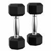 Picture of Barbell Set of 2 Coated Hex Rubber Dumbbell with Metal Handles, Heavy Dumbbells Home Gym Fitness Arm Strength Training Equipment, Multi-Weight Optional - 5lbs,10lbs, 20lbs, 30lbs, 50lbs (10lbs x 2)