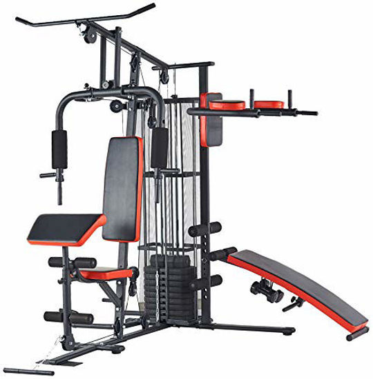 Picture of BalanceFrom RS 90XLS Home Gym System Multiple Purpose Workout Station with 380LB of Resistance, 145LB Weight Stack, Comes with Installation Instruction Video, Black