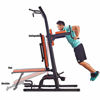 Picture of HARISON Multifunction Power Tower Pull Up Dip Station with Bench Adjustable Height for Home Gym Strength Training Fitness Equipment , Dip Stands, Pull Up Bars, Push Up Bars, VKR