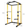 Picture of HulkFit 1000-Pound Capacity Multi-Function Adjustable Power Cage with J-Hooks and Dip Bars, Power Cage Only, Yellow