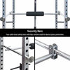 Picture of Merax Athletics Fitness Power Rack Olympic Squat Cage Home Gym with LAT Pull Attachment (Silver Power Rack)
