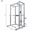 Picture of Merax Athletics Fitness Power Rack Olympic Squat Cage Home Gym with LAT Pull Attachment (Silver Power Rack)