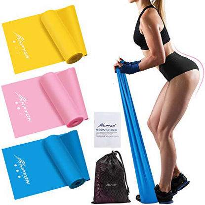 Picture of HPYGN Resistance Bands Set, Exercise Bands for Physical Therapy, Strength Training, Yoga, Pilates, Stretching, Non-Latex Elastic Band With Different Strengths,Workout Bands for Home