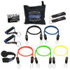 Picture of bodylastics Stackable (12 Pcs) MAX Tension Resistance Bands Sets. This Leading Exercise Band System Includes 5 of Our Anti-Snap Exercise Tubes, Heavy Duty Components, and a Travel Bag.