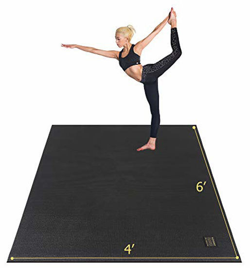 Picture of Gxmmat Large Yoga Mat 72"x 48"(6'x4') x 7mm for Pilates Stretching Home Gym Workout, Extra Thick Non Slip Anti-Tear Exercise Mat, Use Without Shoes