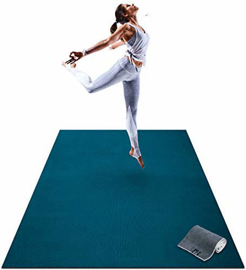 Picture of Premium Large Yoga Mat - 6' x 4' x 8mm Extra Thick & Comfortable, Non-Toxic, Non-Slip, Barefoot Exercise Mat - Yoga, Stretching, Cardio Workout Mats for Home Gym Flooring (72" Long x 48" Wide)