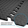 Picture of innhom 12 Black Tiles Gym Mat Puzzle Exercise Mats Interlocking Foam Mats Protective Flooring Mats with EVA Foam Floor Tiles for Gym Equipment Workouts