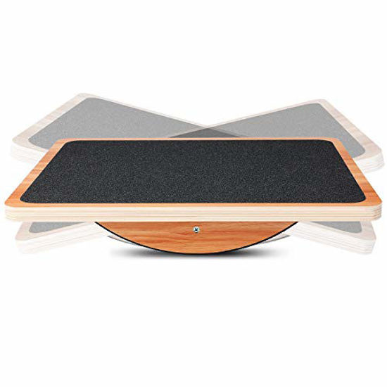 Picture of P&BEXC Wooden Balance Board for Balance Training and Keep Healthy Balancing Board for Under Desk, Anti Slip Roller, Core Strength, Stability, Office Wobble Boards