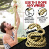 Picture of Easy-Install Manila Hemp Gym Climbing Rope w/ Bracket & Carabiner for Indoor & Outdoor Crossfit Exercise, Home Training and Fitness Workouts (1.5 in Thickness & 15/20/25 ft Length Available) (15.00)