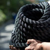 Picture of Battle Rope with Foldable Poster and Anchor KIT. Full Body Workout Equipment for Crossfit Training, Home Gym or Fitness Exercise. Poly Dacron Heavy Battling Ropes for Strength