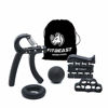 Picture of FitBeast Hand Grip Strengthener Workout Kit (5 Pack) Forearm Grip Adjustable Resistance Hand Gripper, Finger Exerciser, Finger Stretcher, Grip Ring & Stress Relief Grip Ball for Athletes (Black)