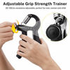 Picture of GRM Hand Grip Strengthener Counting Forearm Trainer Workout Kit, 11-132Lbs Adjustable Resistance Grip Strength Trainer, Finger Exerciser, Finger Stretcher, Grip Ring, Stress Relief Grip Ball