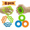 Picture of Hand Grip Strengthener, Finger Exerciser, Grip Strength Trainer (6 PCS)*New Material*Forearm Grip Workout, Finger Stretcher, Relieve Wrist Pain, Carpal Tunnel, Trigger Finger, Mallet Finger and More.