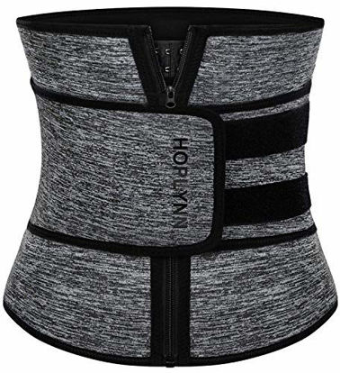 Picture of HOPLYNN Neoprene Sweat Waist Trainer Corset Trimmer Belt for Women Weight Loss, Waist Cincher Shaper Slimmer Grey X-Large